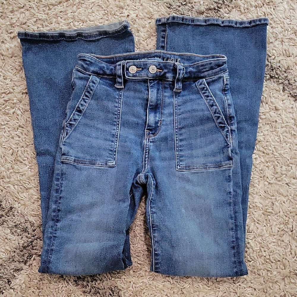 AE High Rise Flare Jeans
